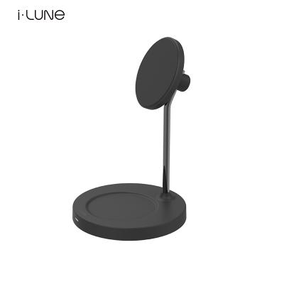 China High Quality Earphone MOON Magsafing 15W Headset Radio Charging 2 in 1 Wireless Charger Stand For Iphone 13 for sale