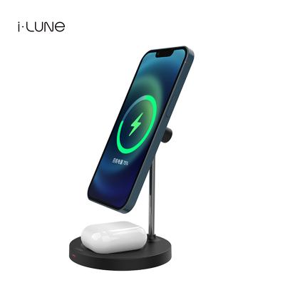 China Multifunctional Earphone Success MOON 15W 3in1 Wireless Charger Stand Wireless Charging for sale