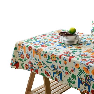 China Waterproof VTC-1108,Wholesale Modern Cotton Tablecloths Cotton Flower Garden Table Cover Picnic Linen Cloth For Kitchen Home Party for sale