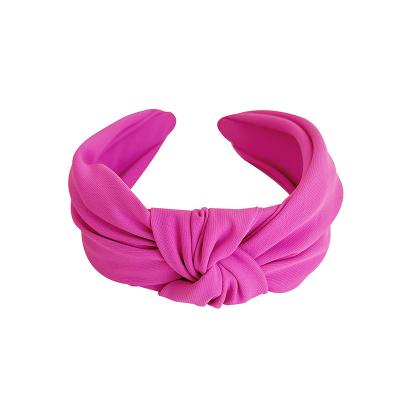 China Wholesale Girls Hair Accessories Fashion Simple Design Fashion Solid Color Knotted Headbands For Women for sale