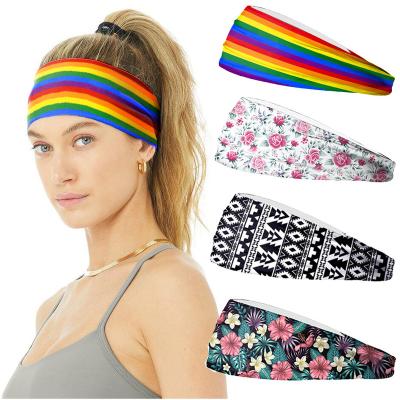 China Elastic Headband 2020 Boho Turban Hair Accessories Print Sports Women Hip Hop Yoga Headband Wide Stretch Headband New for sale