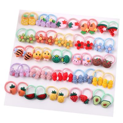 China 10Pcs/Set Cartoon Animal Hair Soft Cute Kids Elastic Hair Accessories Gift Set for sale