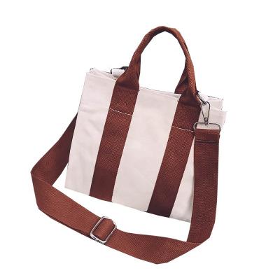 China Custom Fashion Casual Style Loose Single Shoulder Girl Used Canvas Cotton Cross - Body Tote Bag for sale