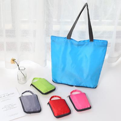 China Factory 20Year Casual Style Custom Soft Polyester Folding Reusable Fold Up Beach Bag for sale