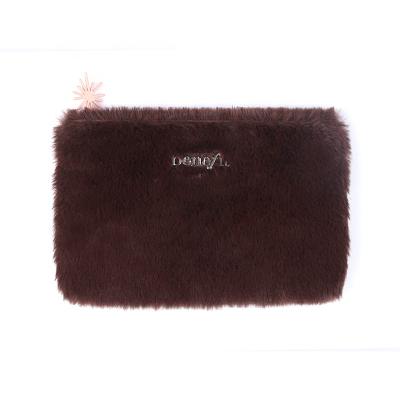 China For Daily Outdoor Use Brown Plush MIni Clutch Bag Stylish Custom Fashion For Ladies for sale