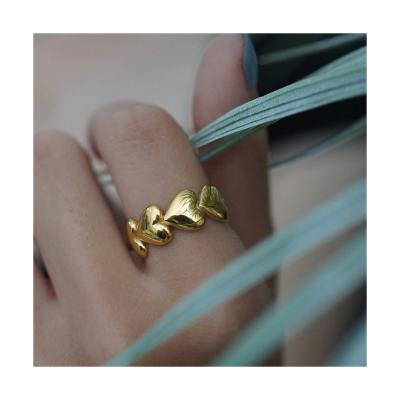 China FASHIONABLE high texture gold love French titanium steel ring bent to wear detail Europe and America exquisite for sale