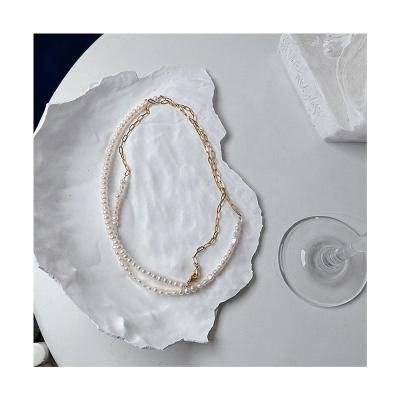 China New 2022 FASHIONABLE Designer Universal Baroque Pearl Waist Chain Stainless Steel Navel Body Chain Bracelet Jewelry for sale