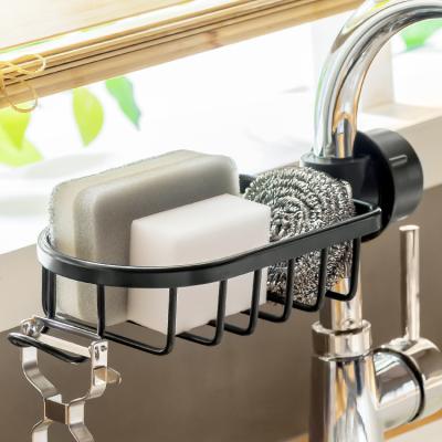 China Viable Kitchen Faucet Storage Rack Tableware Dish Storage Rack Hanger Pull Down Sponge Faucet Dishcloth Storage Drain Rack for sale