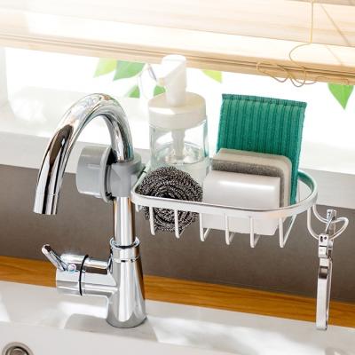 China Viable Kitchen Faucet Storage Rack Tableware Dish Storage Rack Hanger Pull Down Sponge Faucet Dishcloth Storage Drain Rack for sale