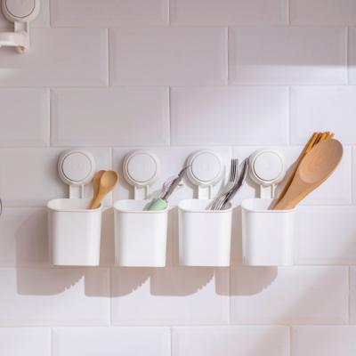 China Customized Wall Mounted Viable Logo Foldable Kitchen Storage Tool Vacuum Utensil Holder Toothpaste Holder for sale