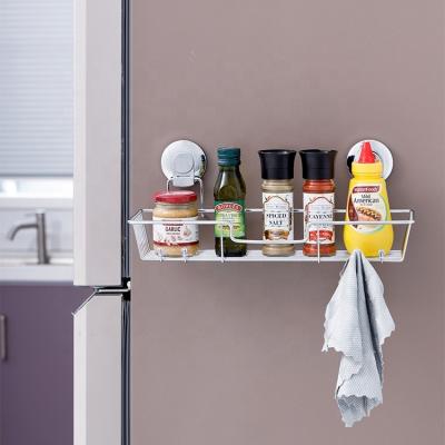 China Wall Mounted Type Bathroom No Tools Removable Shower Trolley Wall Shelf Storage Basket Holder With Vacuum Suction Cup for sale