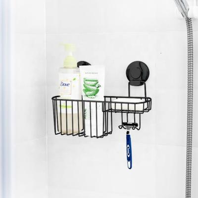 China Wall Mounted Type Black Soap Rack For Bathroom Waterproof No Drilling Soap Rack Bathroom Storage Wall Mounted Rack for sale