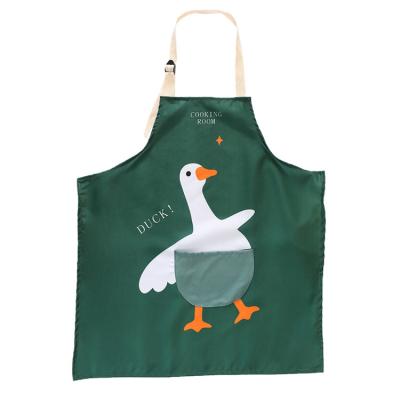 China Cute Cartoon Duck Canvas Cute Cartoon Duck Canvas Hanging Bib Neck Bib Household Apron Kitchen Hanging Cleaning Cooking for sale