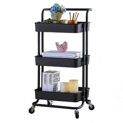 China Amazon pp viable plastic steel multi-layer trolley salon storage shelf mobile beauty salon trolley rack for kitchen for sale