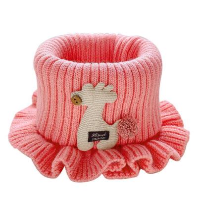 China New Cute Children's Cartoon Autumn And Winter Comfortable Knitted Baby Warm Windproof Stretchy 38cm Neck Scarf for sale