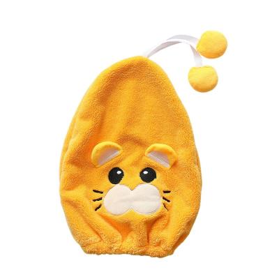 China Viable Cartoon Children's Cute Towel Cute Kids Towel Coral Fleece Bath Hat Bathroom Towel Bath Towel Dry Hair Absorbent Hat for sale