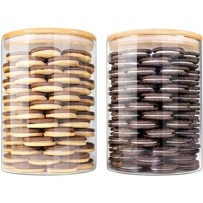 China 2 packs of sustainable 100oz glass jar with bamboo lids, glass canister and food jar sets for sale