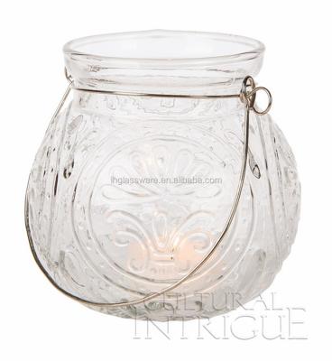 China Hot Selling Religious Activities Amazon Wholesale Garden Hanging Glass Jar Lanterns for sale