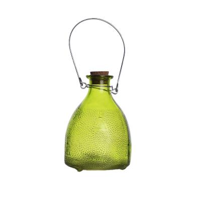 China Viable Glass Bee Insect Catcher Bottle With Metal Hanger Fruit Fly Trap Wasp Trap for sale