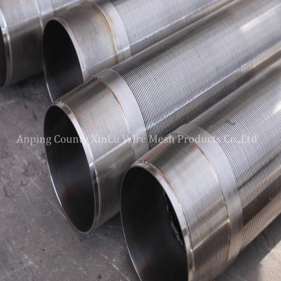 China Polished Non Magnetic Stainless Steel Wedge Wire Continuous Slot Screen Tube Johnson V Wire Strainer Pipe for sale