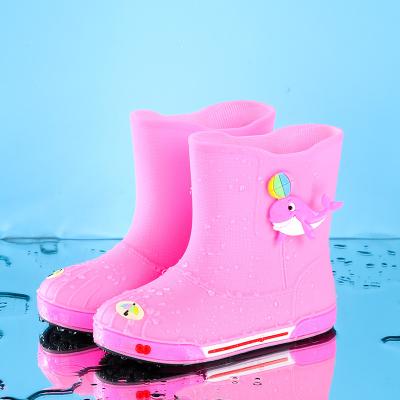 China Fashion Wholesale Waterproof Cute Cartoon PVC Rainshoes Rubber Rain Boots Kids Raining Boots for sale