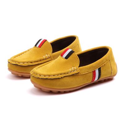 China Hot Selling Anti-slippery Cheap Classic Style Boat Kids Leather Shoes for sale