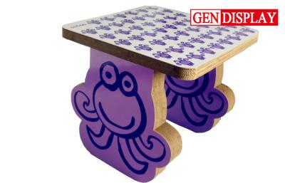 China Table Cartoon Graphics Corrugated Cardboard Furniture For Childrens Playing for sale