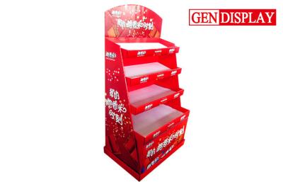 China Supermarket Cardboard Pos Display Stands , Snacks Trade Show Display Stands for sale