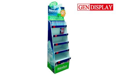 China Custom Corrugated Cardboard Floor Display Stand With 5 Shelves For Toothbrush for sale