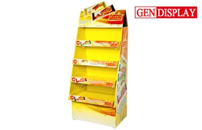 China Trade Show Cardboard Floor Display Stand For Promotion Snacks for sale