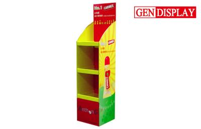 China Supermarket Cardboard Floor Display Stand For Cosmetic Carmex Lipstick for sale