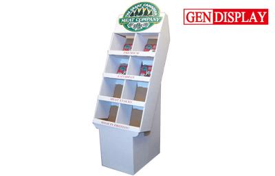 China Durable Cardboard Floor Greeting Card Display Stands For Supermarket for sale