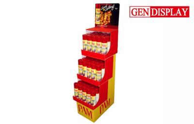 China Trapeziform Cardboard Floor Display Stand For Bottles Eco-Friendly for sale