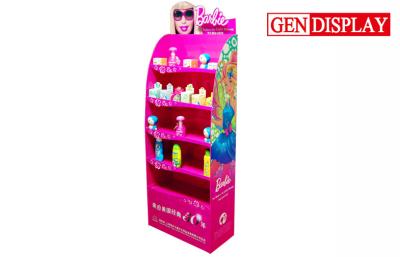 China Cosmetic Cardboard Floor Display Stand For Children Face Cream for sale