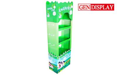 China Corrugated Cardboard Chutty Floor Display , POP Display Stand With Hooks for sale