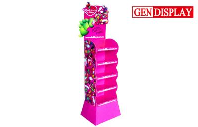 China Supermarket Cardboard Candy Display Stand With Five Shelves For Promotion for sale