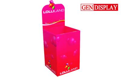 China Custom Cardboard Candy Display Stands , Pop Cardboard Bins Display Unit for sale