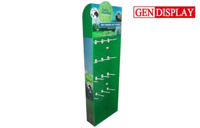 China Offset Printing Cardboard Key Chains Sidekick Display With Hooks for sale