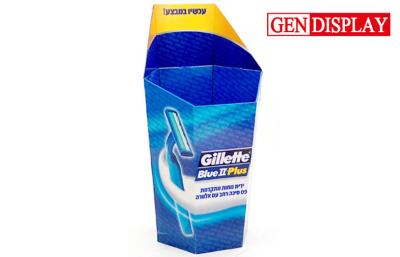 Cina Banco di mostra promozionale del recipiente dello scarico del cartone per i rasoi di Gillette in vendita