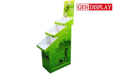 China Supermarket Custom Trapezoidal Cardboard Display Shelves For Pet Products for sale