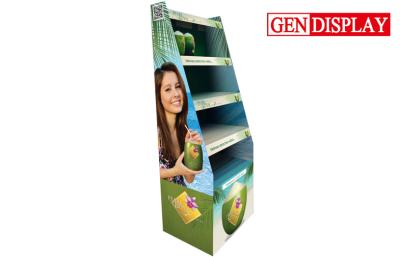 China Recycle Cardboard Display Shelves For Drinks , Custom Beverage Floor Display Shelf for sale