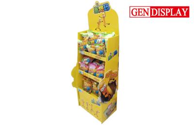 China Supermarket Snacks Cardboard Display Shelves , POS Cardboard Foods Display Stands for sale