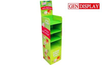 China Green Cardboard Display Shelves , Supermarket Cardboard Display Stands for sale