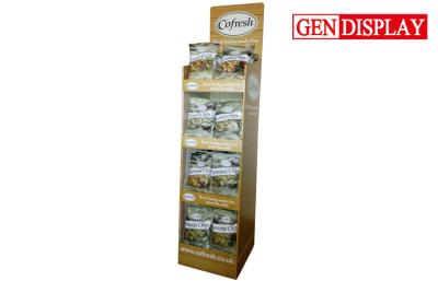 China Easy Assembly Candy Display Stands ,Cardboard Snacks Display Stands With Four Shelves for sale