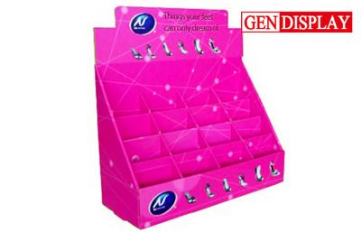 China Shoes Counter Display Stands  , POP Cardboard Counter Display With Dividers for sale