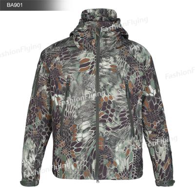 China Waterproof Breathable Outdoor Tactical Camouflage Printed Softshell Jacket Hunting Wear For Outdoor Use Jacket for sale