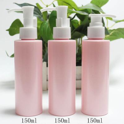 China Beautiful 130ml 150ml Flat Cosmetic Bottle PET Oil Pump Bottle Shoulder Cleansing Cleansing Oil Bottle for sale