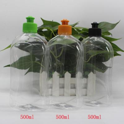 China Household Products 500ml PET Dishwashing Bottle 500ml Liquid Detergent Bottle Daily Chemicals Packaging Bottle for sale