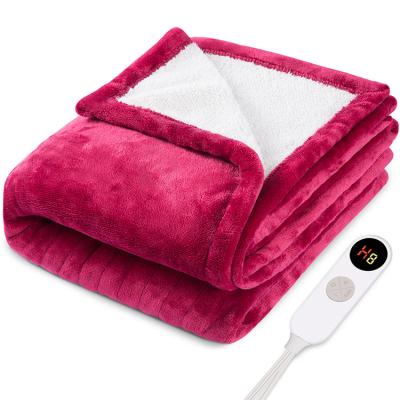 China Other Manufacturers Wholesale Soft Electric Blanket For Couch Machine Washable Sherpa Heated Blanket for sale