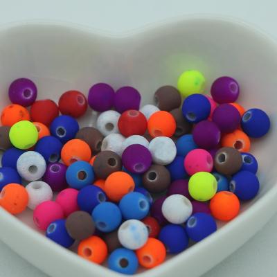 China Modern Cheap Wholesale Colorful Round Acrylic Beads For DIY Jewelry Making Accessories Decoration for sale